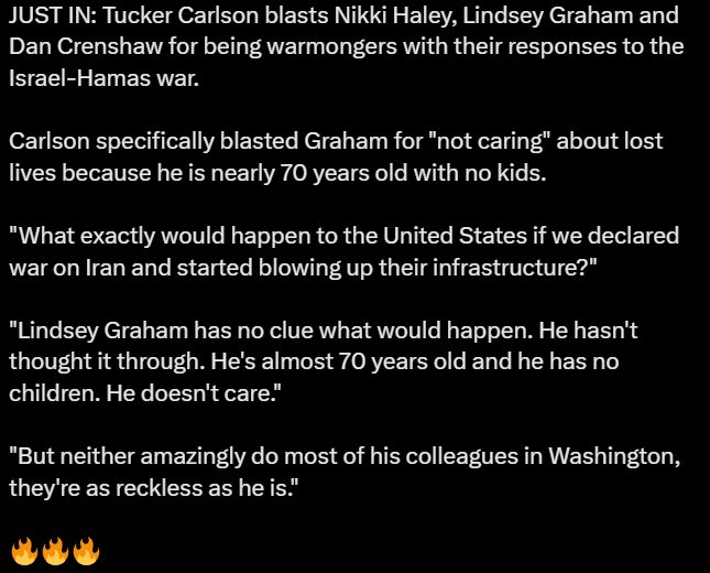 Just In Tucker Carlson Blasts Nikki Haley Lindsey Graham And Dan Crenshaw The True Great 9121